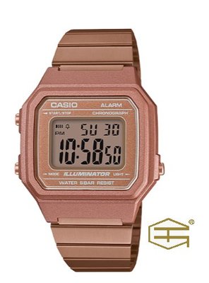 【天龜 】 CASIO 復古文青風 玫瑰金 數位電子錶 B650WC-5A