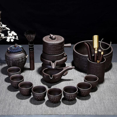 懶人自動創意石墨出水泡茶器功夫紫砂茶具套裝家用陶瓷茶壺創意