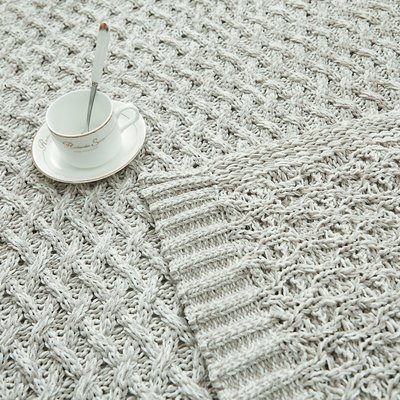 歐洲風麻花針織毯空調針織毯蓋毯沙發毯菱形針織毯工廠-雙喜生活館
