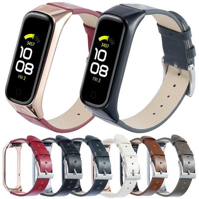 SAMSUNG 三星 Galaxy Fit2 手鍊 R220 手錶皮革錶帶三星 Galaxy Fit 2 智能錶帶配件