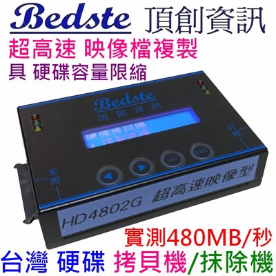 Bedste頂創 1對1中文 SSD/硬碟拷貝機 對拷機 抹除機 HD4802G超高速映像型 映像檔整合多母碟 正台灣製