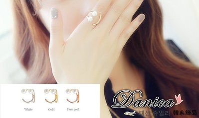 ❤戒指❤ 韓國時尚氣質甜美微鑲微笑:)珍珠水晶開口戒指(2色) K5125-30 批發價 單個價 Danica 韓系飾品