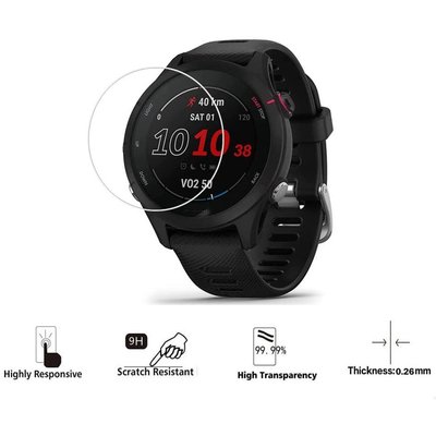 森尼3C-Garmin Forerunner 255 255S 智能手錶屏幕保護膜 9H 鋼化玻璃手錶膜配件的 2PCS 鋼化玻璃-品質保證