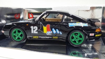 【統一模型】Burago《Porsche：911／1993／黑色》合金車.靜態鐵殼車.金屬觀賞車.展示車 1: 18【缺貨】