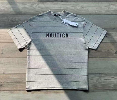 日本NAUTICA潮牌東京新款條紋男裝短袖T恤tee