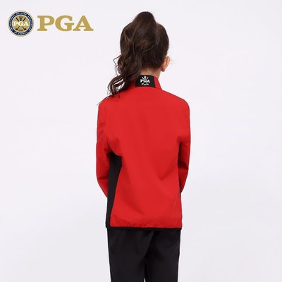 特賣-美國PGA 秋冬新品兒童高爾夫服裝女童運動外套青少年保暖防水風衣