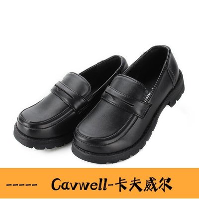 Cavwell-圓頭日系學院風cd變裝偽娘高跟鞋大碼男用cos女裝大佬用品制服鞋-可開統編