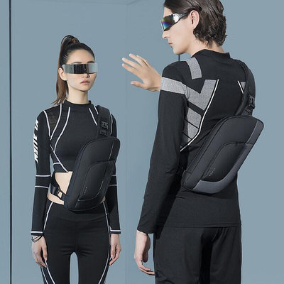 大容量防水側背包斜背包 男女單肩胸包 防水 韓版時尚機能斜挎包 戶外運動包 潮流斜背包