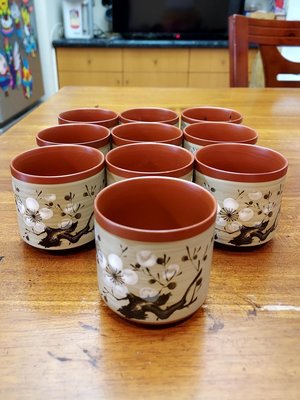 台灣早期手繪茶杯一組10個