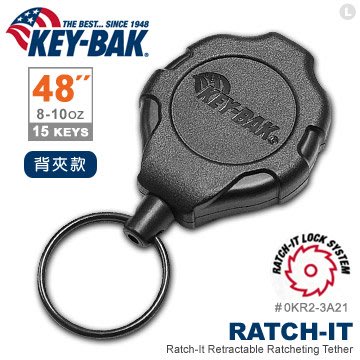 〔A8網購﹞美國 KEY BAK Ratch-It 鎖定系列 36" 超級負重伸縮鑰匙圈(附背夾) -(公司貨)
