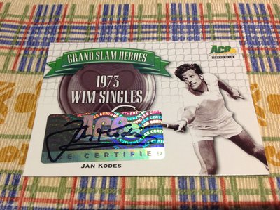 2013 ACE Grand Slam - Jan Kodes Heros 男單冠軍 簽名卡 1973 溫布頓
