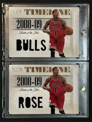 2010 National Treasures 大國寶 Derrick Rose 實戰限量切割球衣卡 隊名 名字 球衣卡 兩張合售 飆風玫瑰