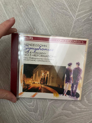 9.9新二手CD SB前 MENDELSSOHN SYMPHONIES NOS 4 5 SAWALLISCH 飛利浦音響測試碟