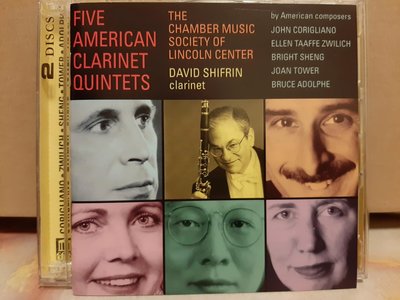 David Shifrin~Five American Clarinet Quintets,謝佛林，五首亞美利堅豎笛五重奏，作曲家Joan Tower等五位。