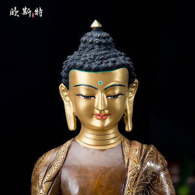 尼泊爾釋迦摩尼銅像 10寸紫銅鍍金鍍銀居家客廳家用釋迦牟尼擺件嗨購