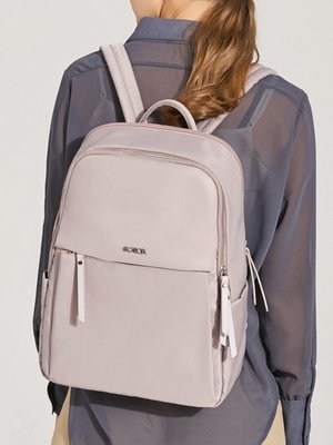 雙肩包電腦包女大學生書包通勤簡約時尚潮流14寸商務休閑背包