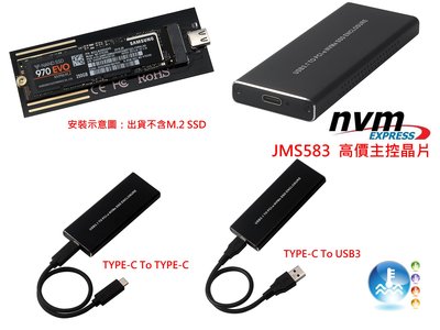 【含稅】NVMe 轉 USB3.1 移動硬碟盒 M.2 SSD PCIE SSD 固態轉 Type-C 鋁合金 外接盒
