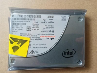 Intel英特爾 SSDSC2KB480G8 S4510 480G SATA 6G 2.5 ssd固態硬盤