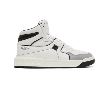 [全新真品代購-S/S22 SALE!] VALENTINO 鉚釘 高筒 休閒鞋 (白 / 黑)