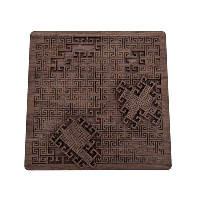 拼圖puzzle拼圖解密盒玩具十級高難度木質三角形10級超難解鎖無圖案gm燕芳如意鋪~