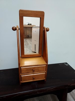 木製仿古化妝鏡，首飾鏡盒