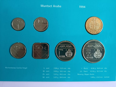 【二手】 阿魯巴1994年官方MS9套冊，發行量，9100套，全新保存759 錢幣 硬幣 紀念幣【明月軒】