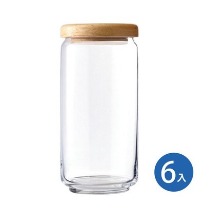 ☘小宅私物☘ Ocean 木蓋儲物罐 1000ml (6入) 收納罐 密封罐 玻璃罐 咖啡罐 保鮮罐 現貨附發票