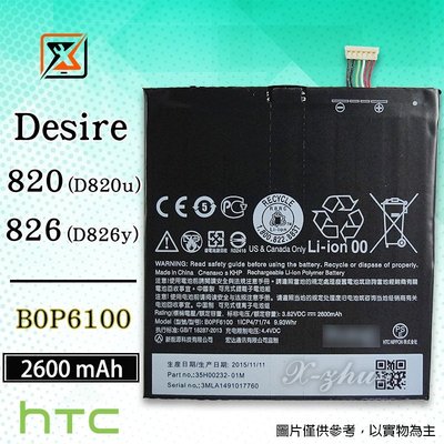 ☆群卓☆全新 HTC Desire 820 D820 / 826 D826 電池 B0PF6100 代裝完工價500元