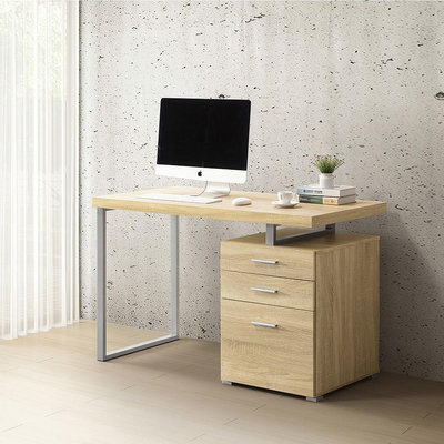 3D 木紋摩登電腦書桌 / 電腦桌 / 書桌/辦公桌 / DIY組合家具-兩色可選