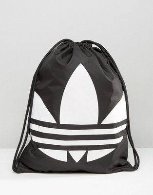 [MR.CH]Adidas Originals 束口袋 運動背帶 手提袋 後背包 黑白 男女可 大LOGO AJ8986