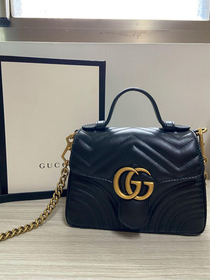 Gucci GG Marmont Mini Bag 經典Logo手提手把肩背包