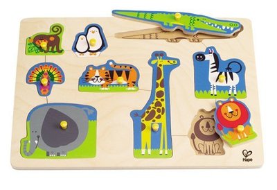 【M&B 幸福小舖】德國 educo 愛傑卡 hape 愛派 木製玩具 野生動物木拼圖