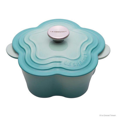 限時特價 Le Creuset 薄荷綠 花鍋 鑄鐵鍋 20cm