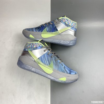 NIKE  Zoom KD 13 13  CW3157-001 灰藍綠 熒光 戰靴 中底 潑墨 時尚 耐磨 籃球鞋