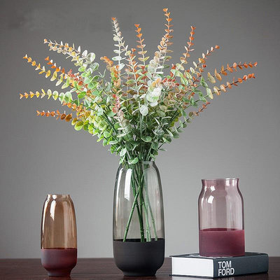 玻璃花瓶 輕奢玻璃花瓶玻璃磨砂彩色客廳桌面餐桌擺件插花裝飾水培養瓶52 NM053