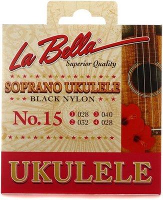 ☆唐尼樂器︵☆全新公司貨 La Bella No.15 Soprano 21吋烏克麗麗套弦(黑色尼龍弦)