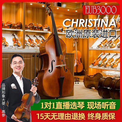 極致優品 【新品推薦】EUB3000 歐洲原裝進口實木手工專業演奏低音提琴倍大提琴大貝司 YP2102