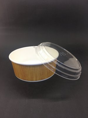 【免洗餐具】《900便當盒+透明凸蓋》扁湯杯 紙碗『圖案隨機』(50組/條)