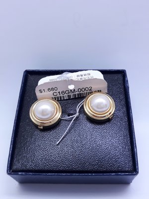 日本製Gentleman紳士金色白珍珠袖扣--庫存品