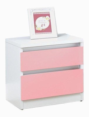 【風禾家具】HGS-466-6@EML系統板兒童粉色1.4尺雙抽床頭櫃【台中市區免運送到家】床邊櫃 收納櫃 台灣製傢俱