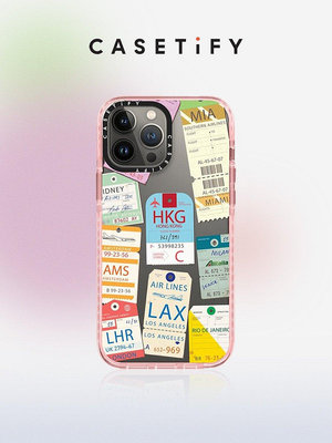新品 CASETiFY可愛機票拼貼Airline適用iPhone13/12/Pro/Max促銷 可開發票