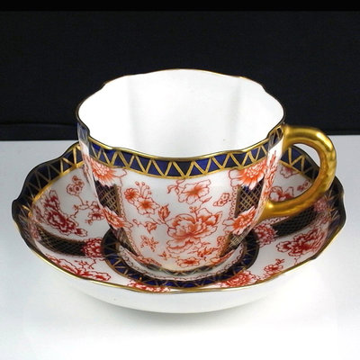 瓷器  英國骨瓷 Royal Crown Derby 2826 日式伊萬里 古董杯盤組 1890s