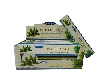 [晴天舖] 印度線香 賽巴巴 白鼠尾草 趨負能量 Satya WHITE SAGE Premium 特級系列 高品質香氛
