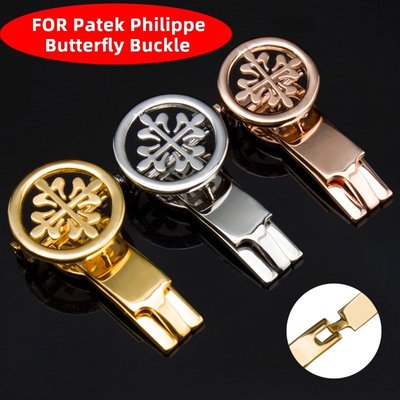 森尼3C-PATEK PHILIPPE 18 毫米 20 毫米蝴蝶扣於百達翡麗女士男士玫瑰金折疊皮帶扣錶帶扣配件-品質保證