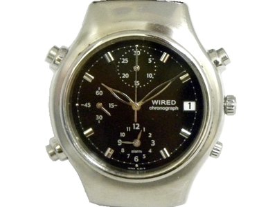 [專業模型] 三眼錶 [WIRED 000318] 雅柏 WIRED 系列-三眼賽車錶[黑色面+日期]時尚/軍/中性錶