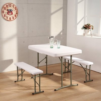 CZ103 塑鋼折疊桌椅組 一桌兩椅 折合升降桌103.5*63 折疊椅 會議桌椅 展示桌椅 露營桌椅 書桌椅 現代