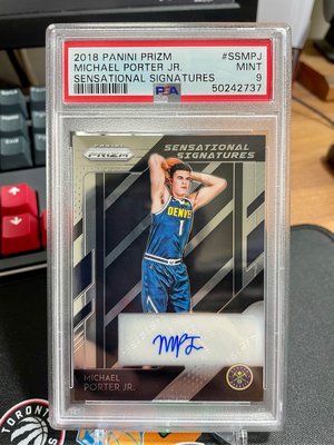 MPJ Michael Porter Jr 新人卡 rookie 簽名卡auto 2018 Prizm RC 鑑定PSA9