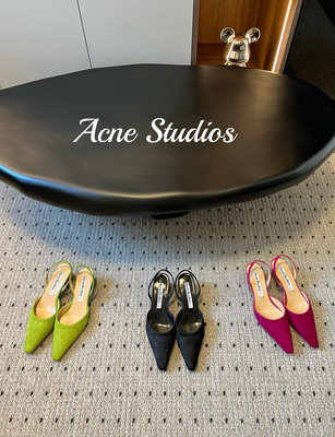 Acne Studios 24/馬毛尖頭馬蹄跟後空涼鞋單鞋 每個顏色都特獨特.太好看啦！馬毛的材質很特別 馬蹄跟4.5暴走都不累