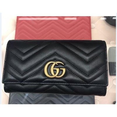 Gucci GG Marmont continental wallet 443436 馬夢 掀蓋 釦式長夾