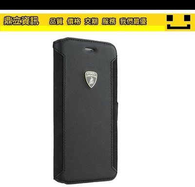 【鼎立資訊 】 藍寶堅尼 iPhone 6/6s plus真皮側開皮套 可放信用卡(黑色) 原廠公司貨